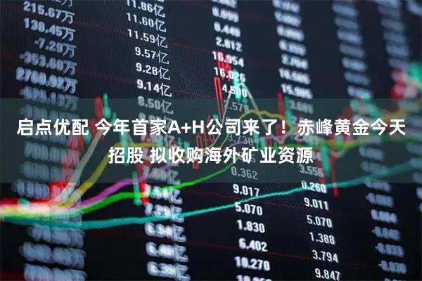 启点优配 今年首家A+H公司来了！赤峰黄金今天招股 拟收购海外矿业资源