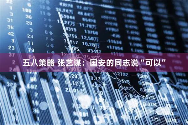 五八策略 张艺谋：国安的同志说“可以”